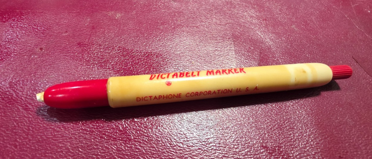 Vintage Listo Dictabelt Porcelain China Glass Marker Pen Pencil