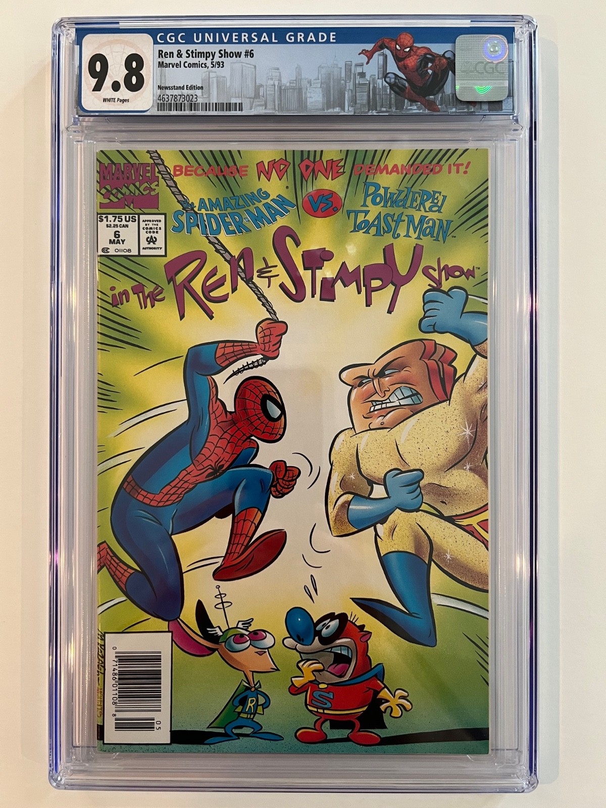 The Ren & Stimpy Show #6 CGC 9.8 NM/M (WP) – NEWSSTAND VARIANT! – 1st Dan Slott!