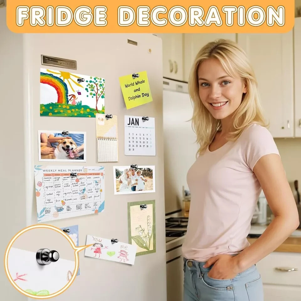 20x Fridge Magnets For Whiteboard Refrigerator Magnets Small&Strong Metal Magnet