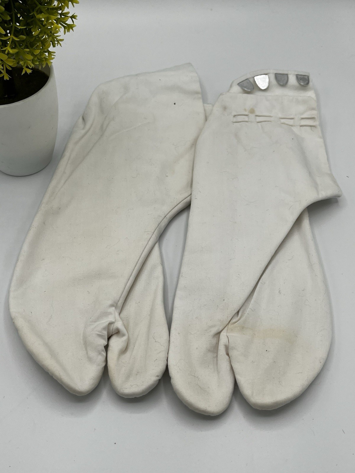 VTG Japanese Tabi Socks White Split Toe Traditional Sz 25.0