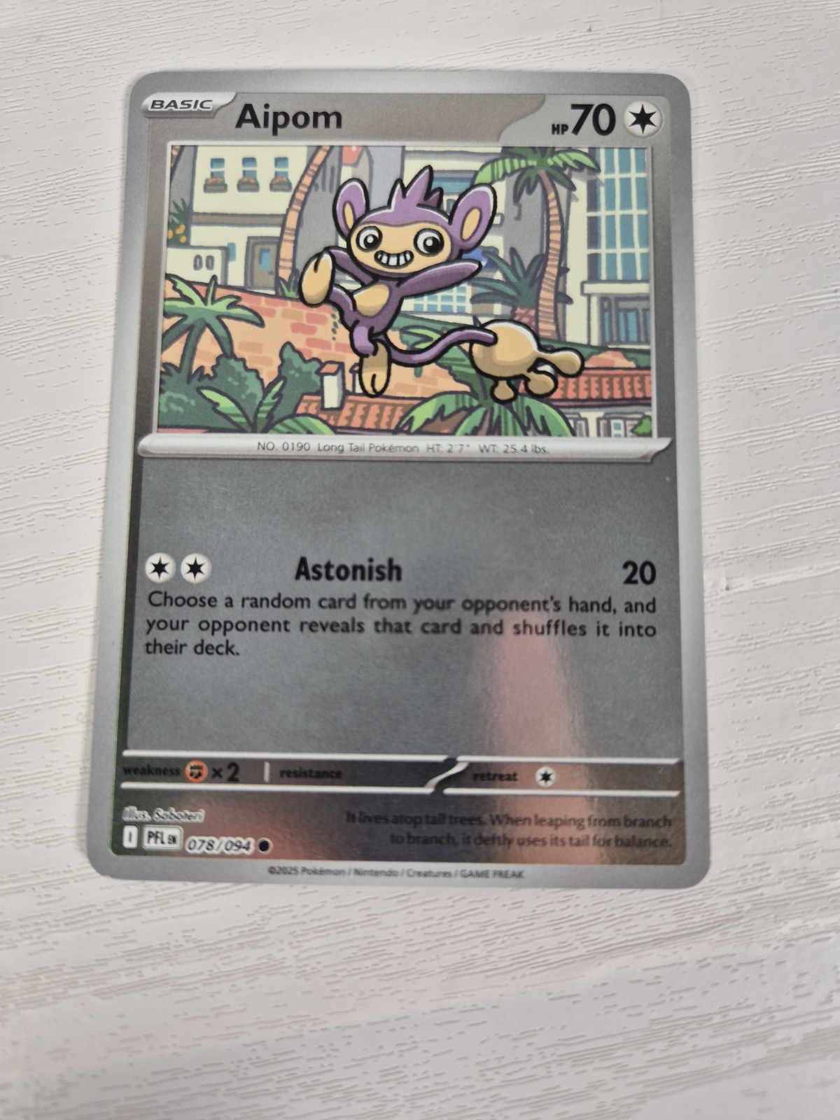 078/094 Aipom Phantasmal Flames Pokemon TCG Reverse Holo Near Mint
