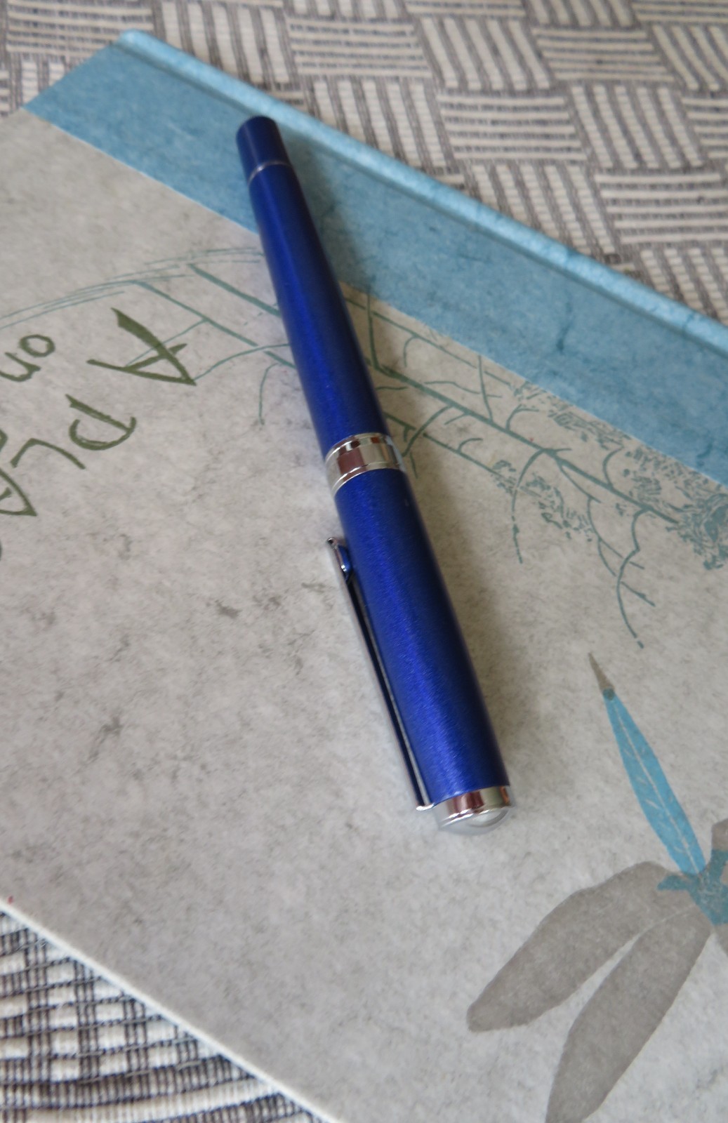 Reflections Fine Writing Instruments Brushed Blue w/Silver trim Rollerball Pen