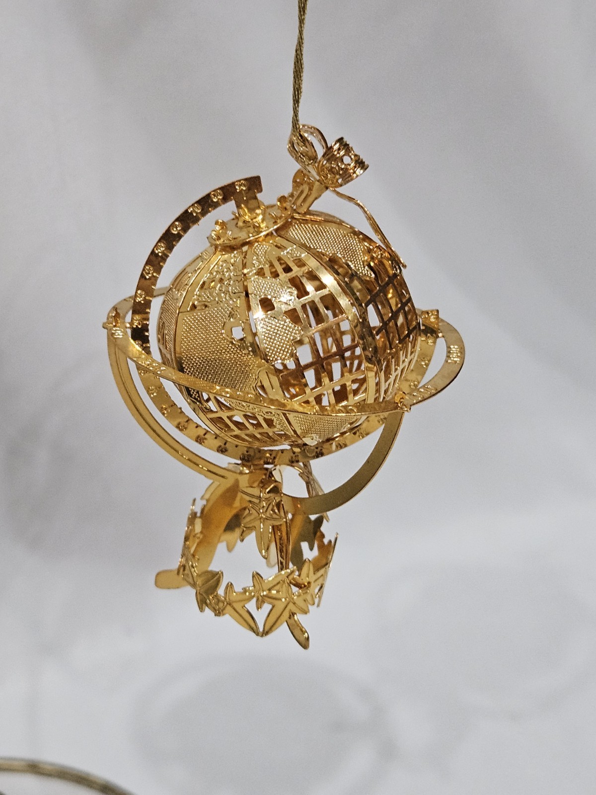1999 Baldwin Millennium Globe Brass Christmas Ornament Limited Edition 7031.010