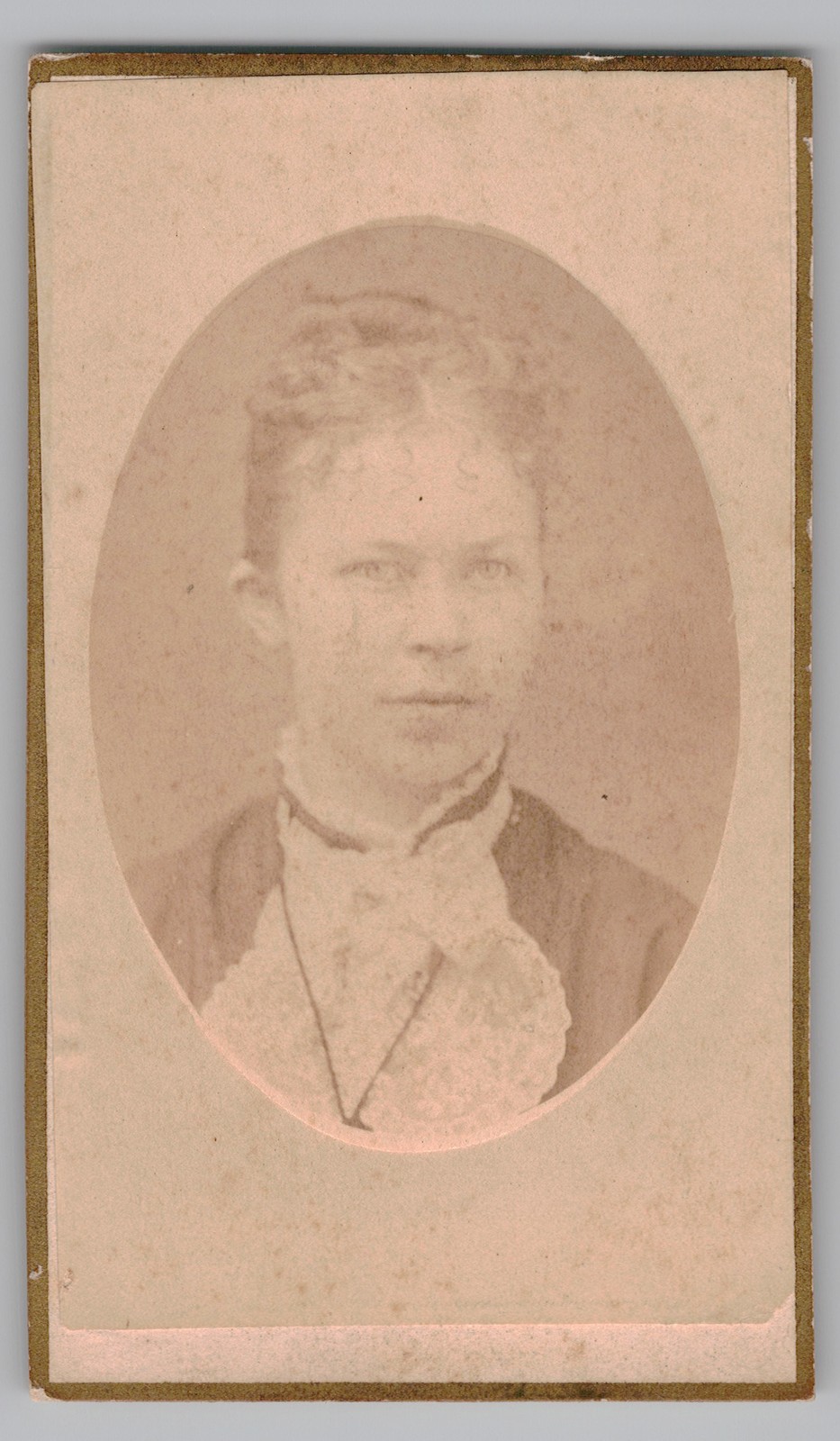 Antique CDV E. M. Cudding Young Woman Portrait Franklinville NY