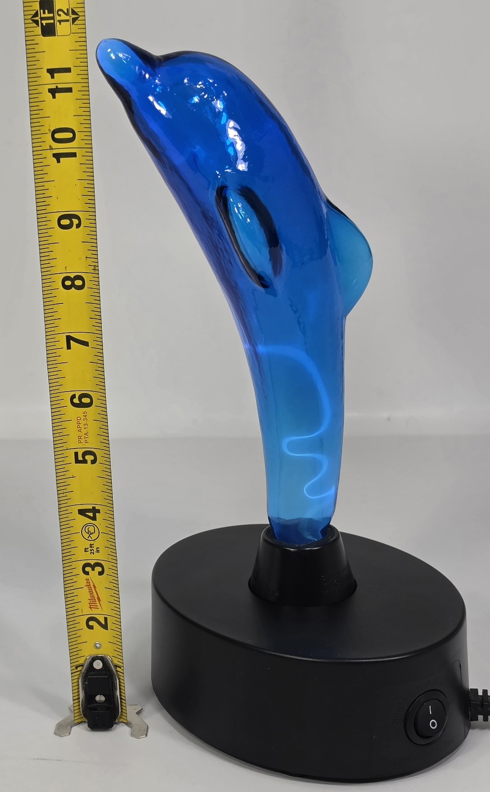 Vtg LumiSource Blue Dolphin Electra Plasma Lamp 12″ Y2K Retro Light