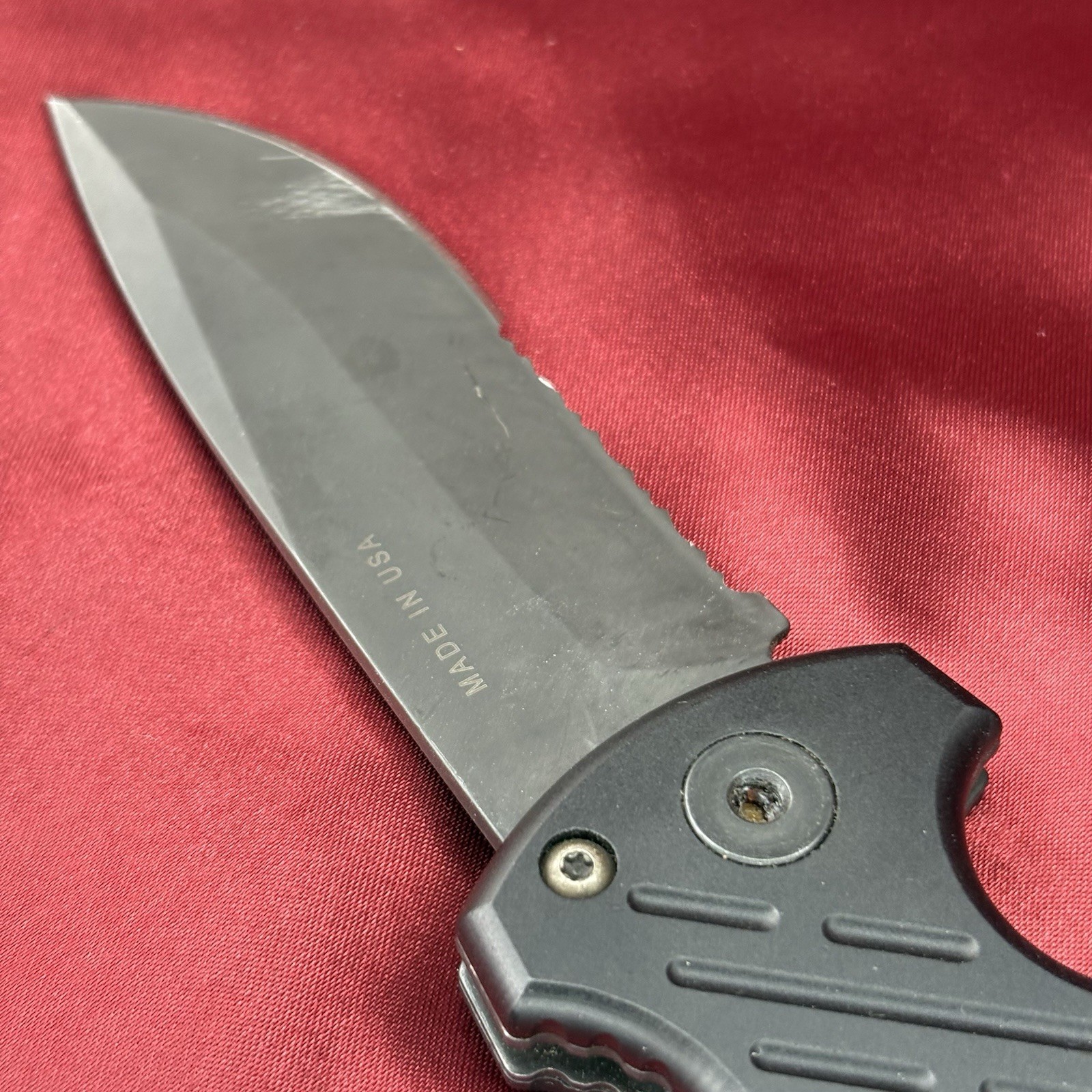 GERBER FOLDING COMBAT 06 MODEL KNIFE🇺🇸S30V SERRATED-PLAIN W/SHEATH-EXCELLENT