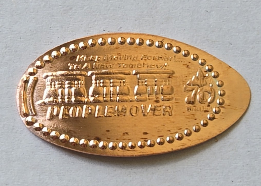 Disney 70th Anniversary PeopleMover Attraction Disneyland Pressed Penny A