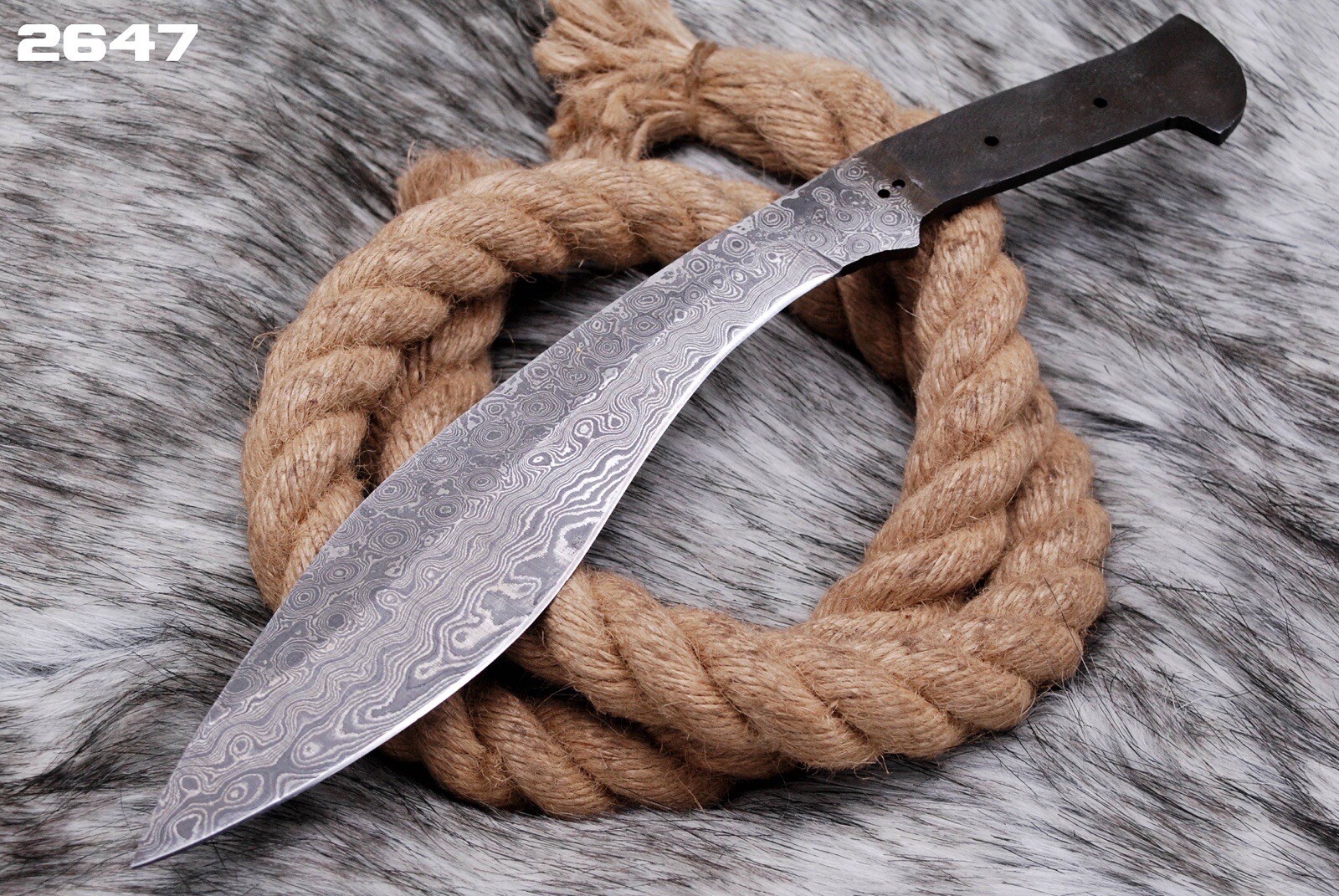 HANDMADE DAMASCUS STEEL HUNTING GURKHA KUKRI BLANK BLADE KNIFE 122