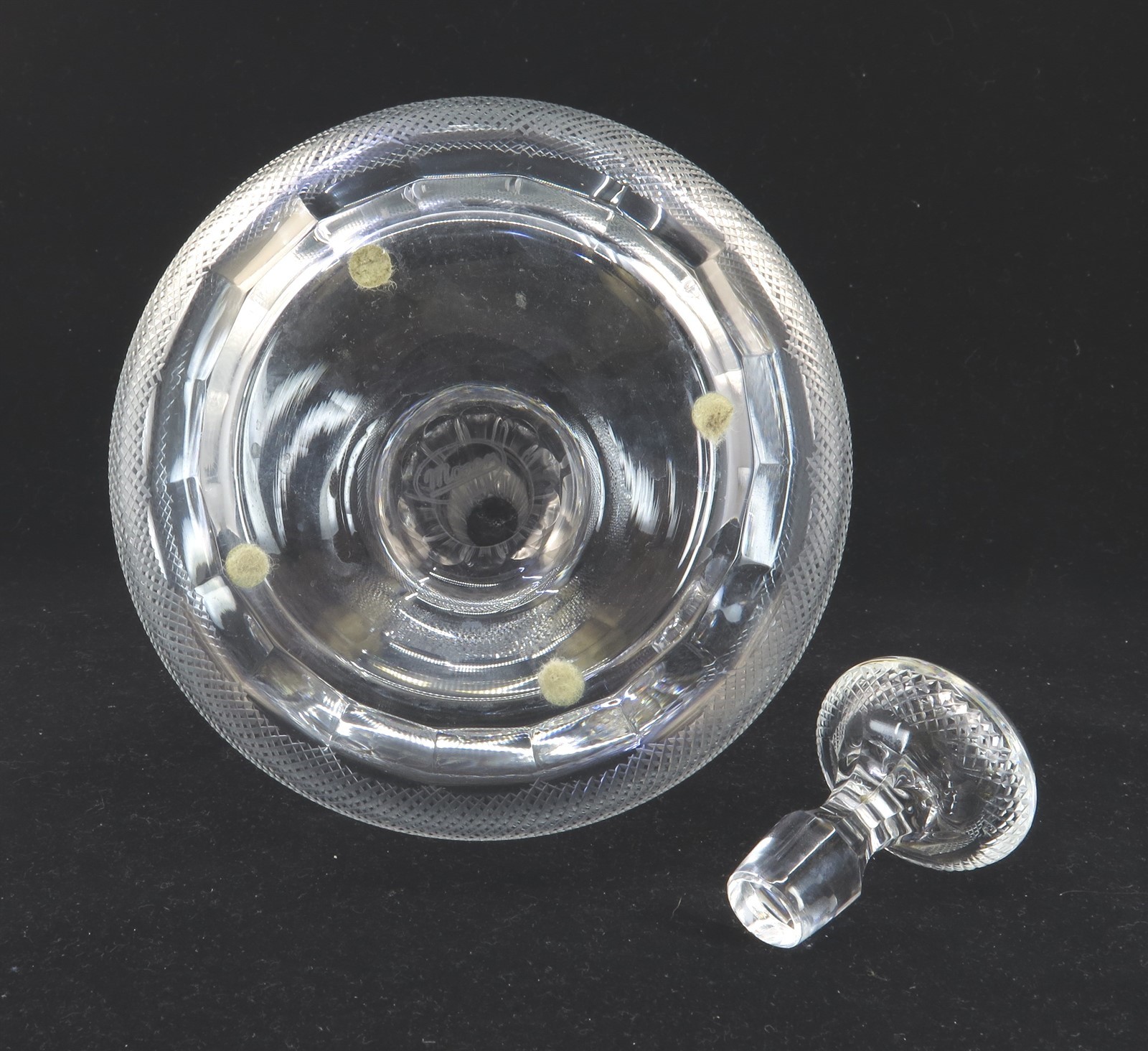 Moser Royal Pattern Diamonds & Panels Cut Crystal Decanter Signed c. 1920-1938