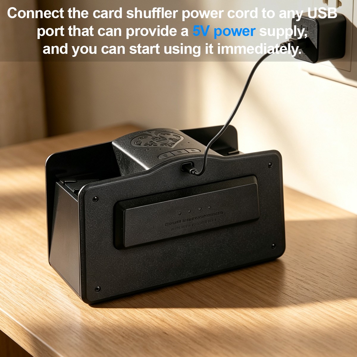 USB Plug in Automatic Card Shuffler for 1-4 Decks, Electric Playing Cards Shuff
