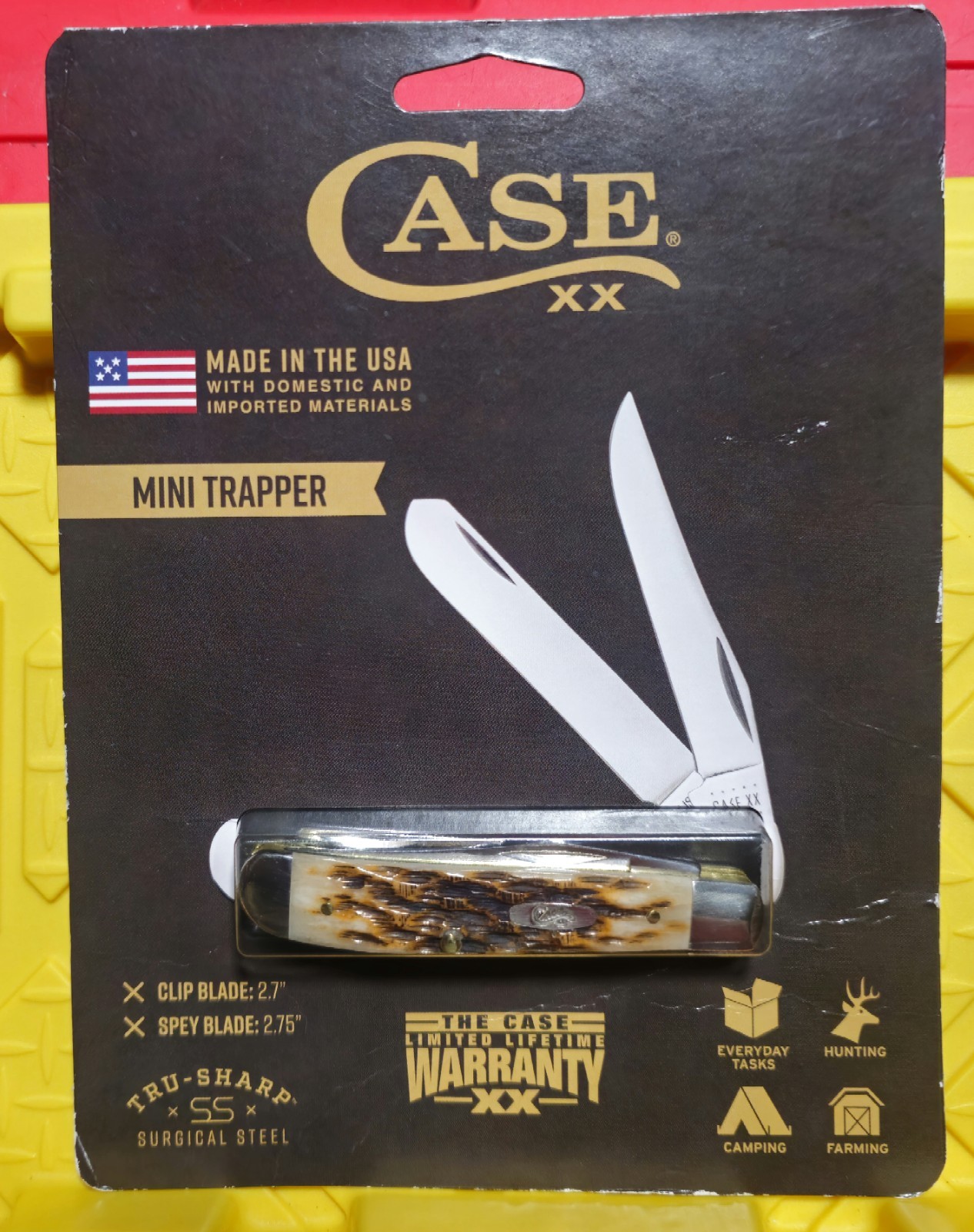 Case XX 6207 SS Mini Trapper Amber Bone Folding Pocket Knife USA 2025
