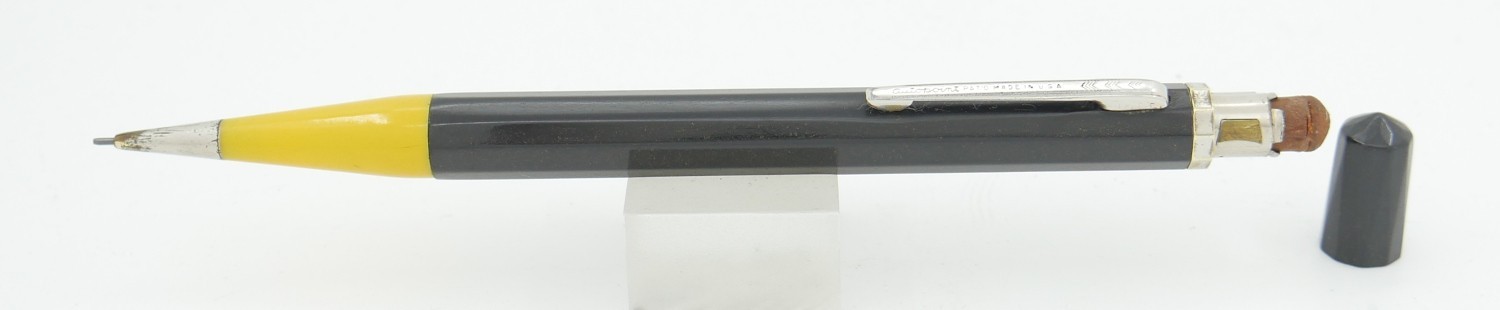Autopoint No. 48 Jumbo Black Bakelite w/Yellow Tip 0.9mm Pencil – 1940’s – USA