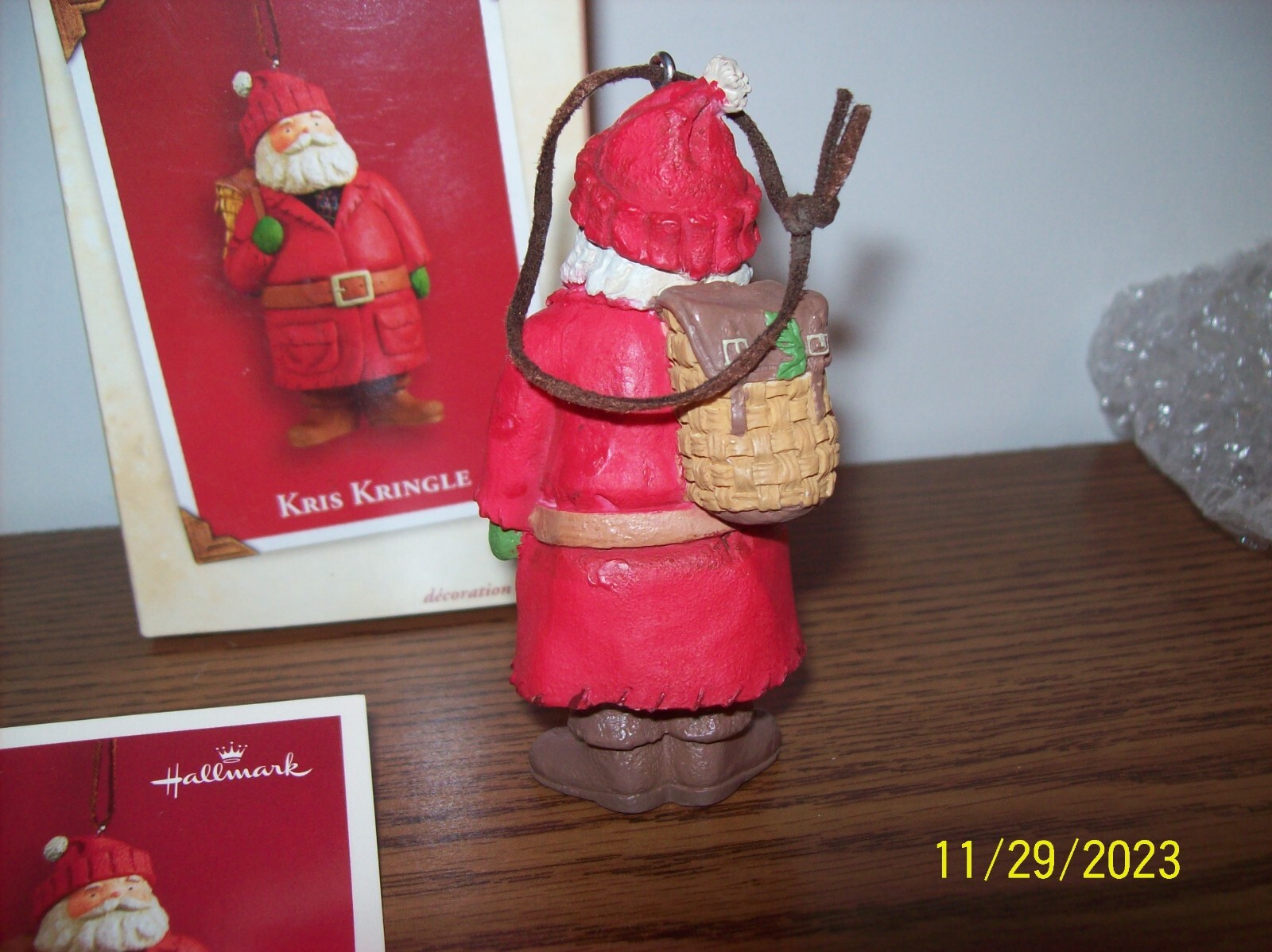 2003 HALLMARK ORNAMENT KRIS KRINGLE WITH BUBBLE WRAP AND BOX SANTA CLAUS