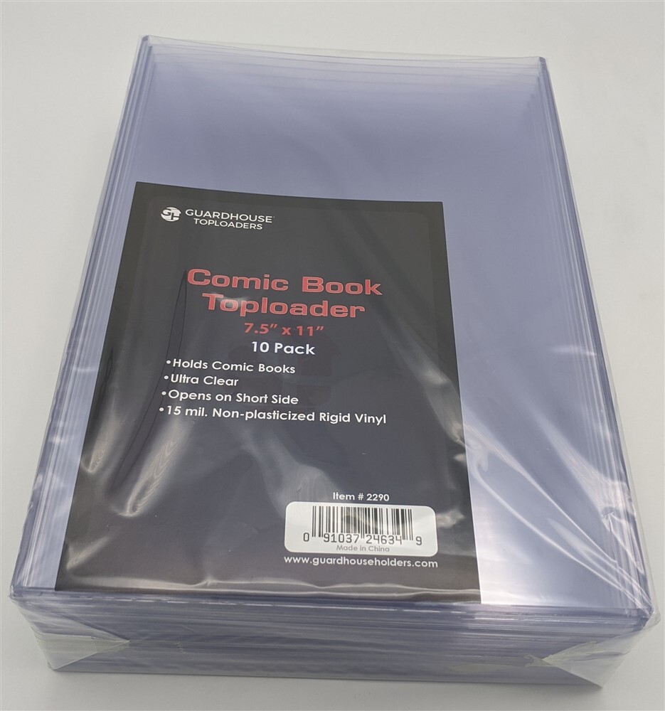 Pack of 10 GuardHouse Silver Age Comic Book Rigid Clear Plastic Topload Holders