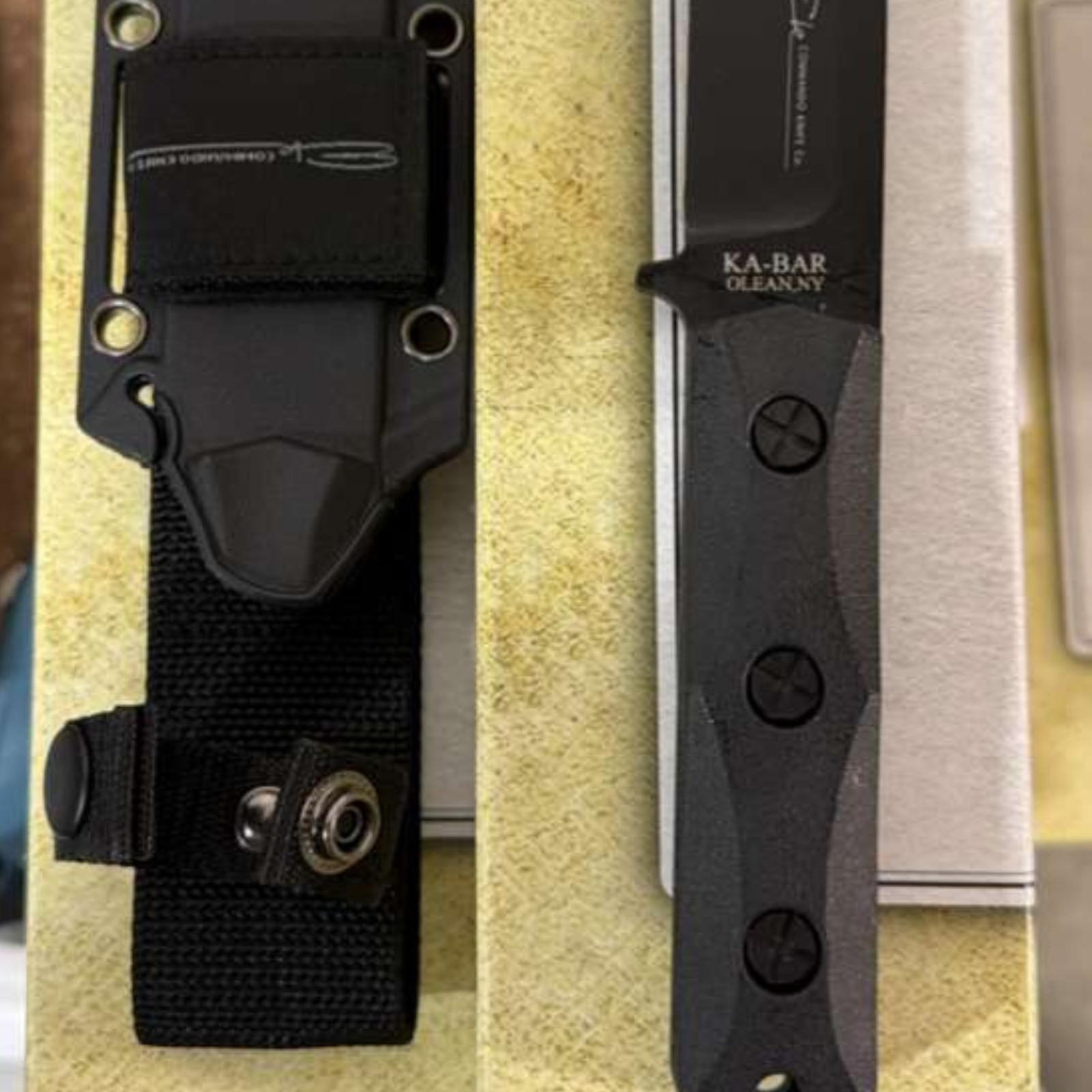 Ka-Bar Ek Commando Short Clip Point Fixed Blade Knife (5.06″ Black) EK50 *NEW*