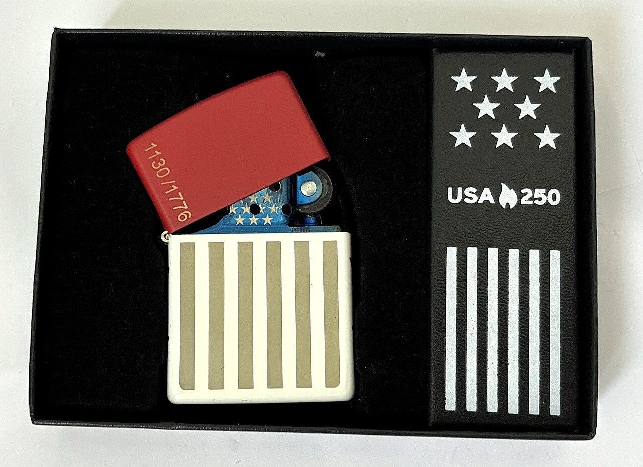 Zippo 1130/1776 250th Anniversary White & Red Matte Lighter
