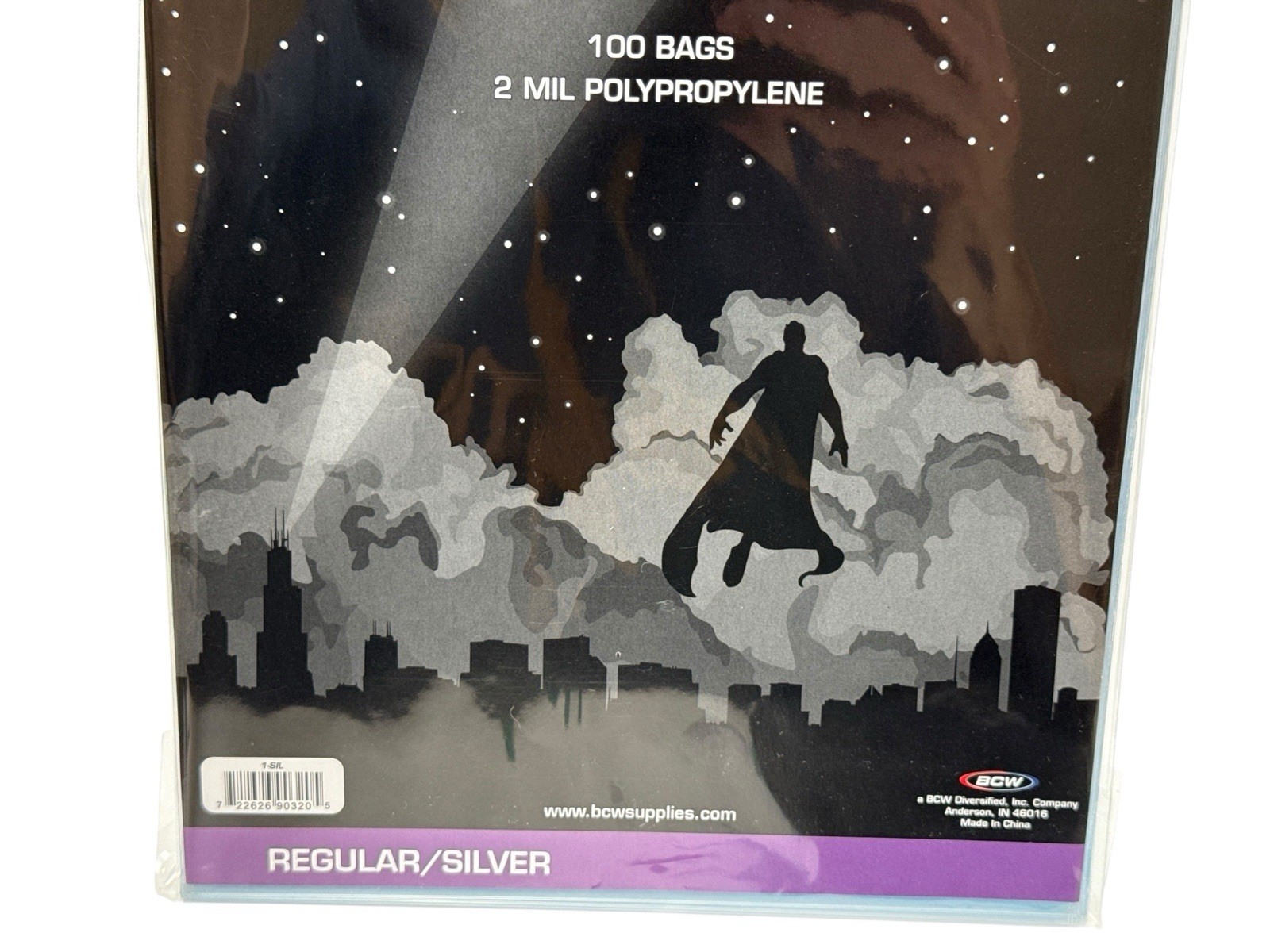 BCW Comic Book Bags (Silver/Regular) 100 pack 2 Mil Silver Age Comic Book Bag