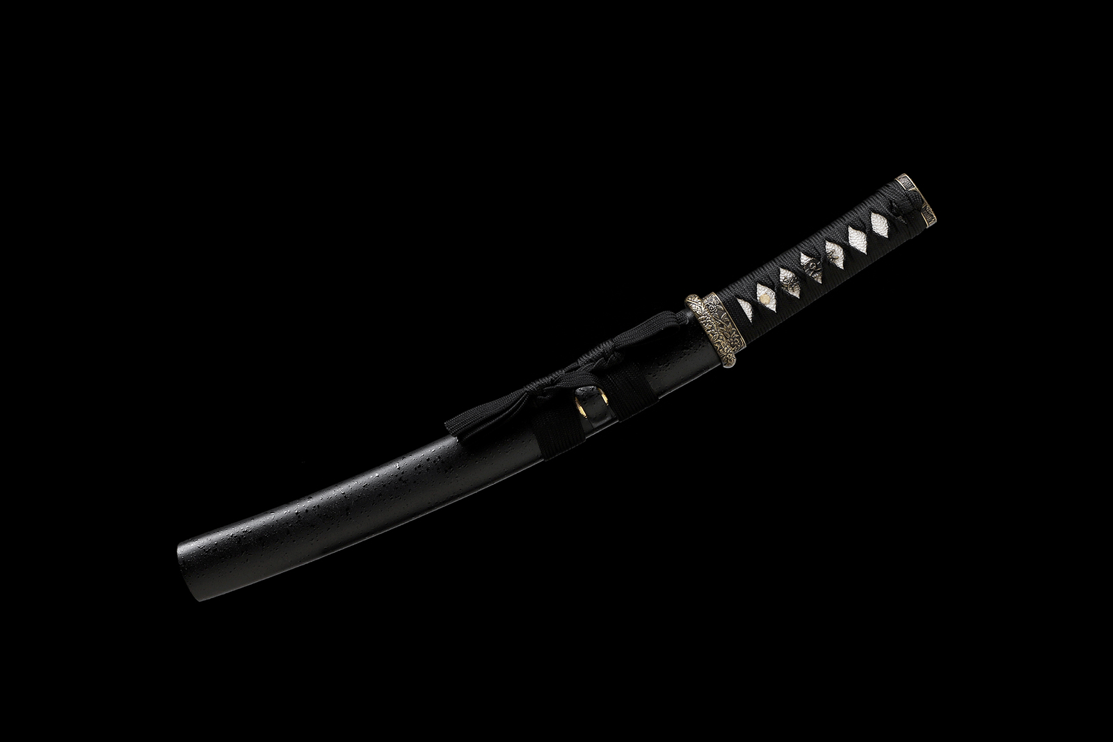 Black 20” Damascus Steel Razor Sharp Japanese Samurai Tanto Sword Full Tang