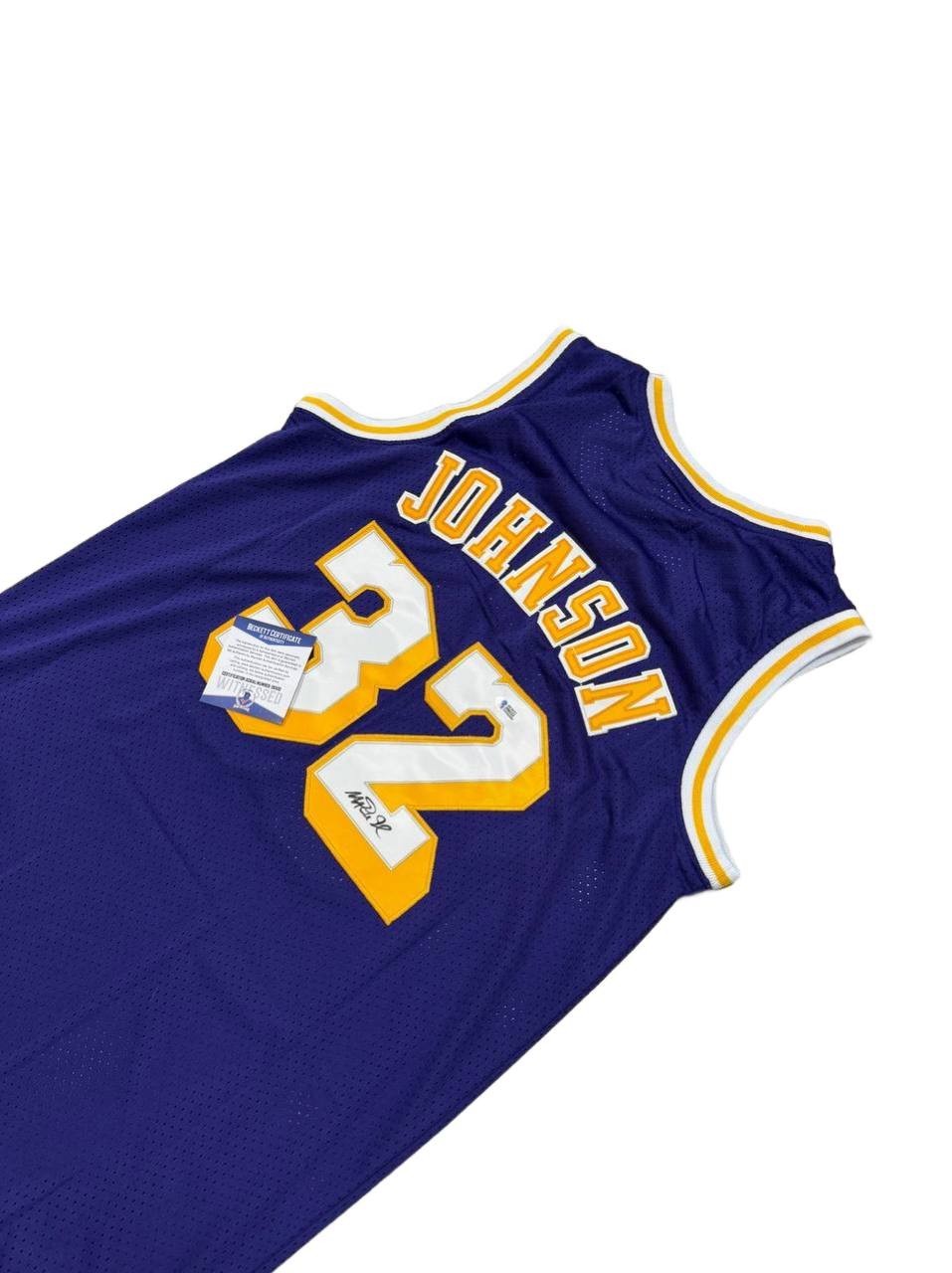 Purple Jersey Hand-Signed NBA Player Magic Johnson LA Lakers BAS COA