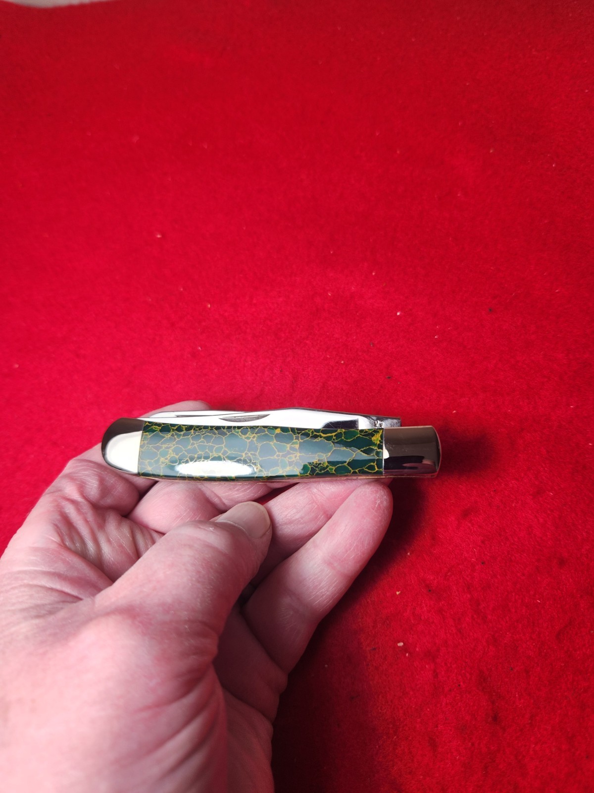 Moore Maker USA 4202 Custom Trapper Knife Arizona Jade NIB