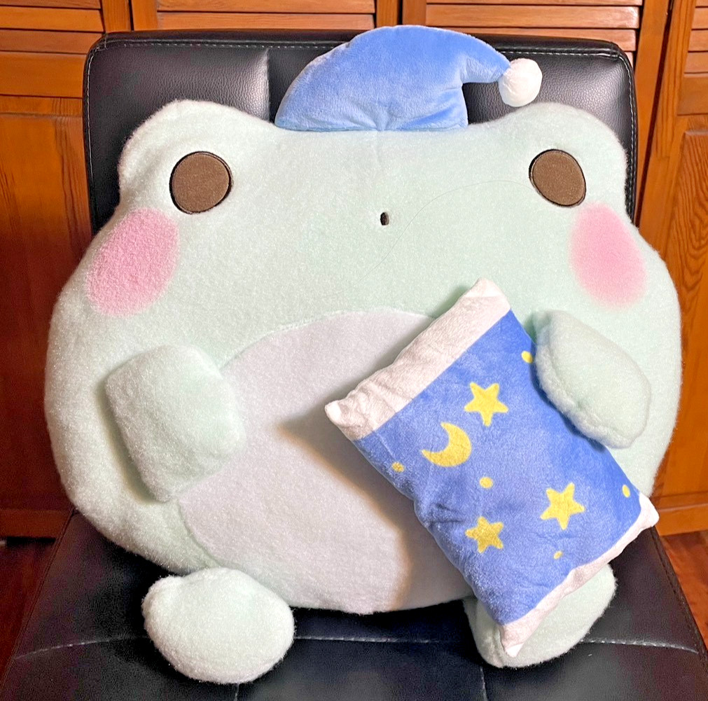 Fukuya Round Frog Sleeping Plush 12in Round1 Exclusive NWT
