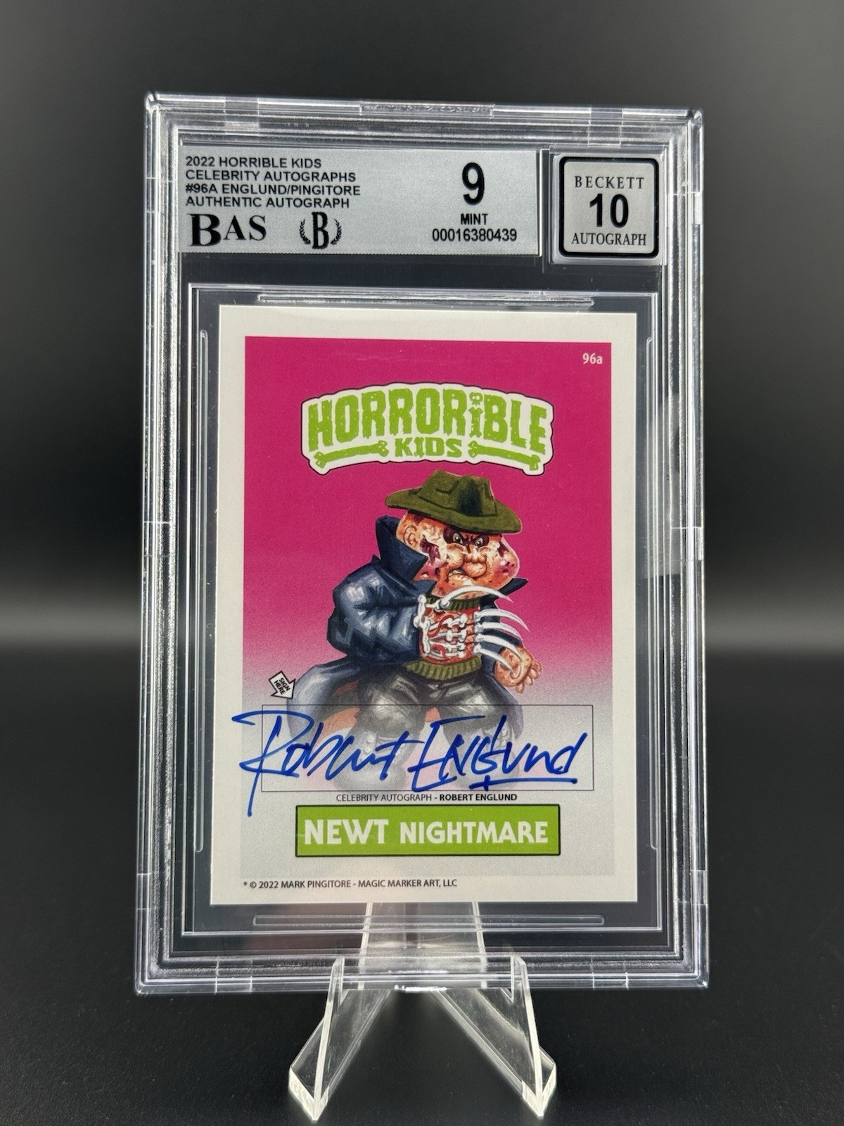 Robert Englund Auto Mark Pingitore Newt Nightmare /25 2022 Horrible Kids BGS 9