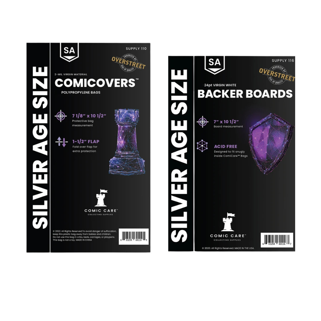 10 Silver Age Comic Book Bags & Boards Acid-Free Archival Storage Comic Care