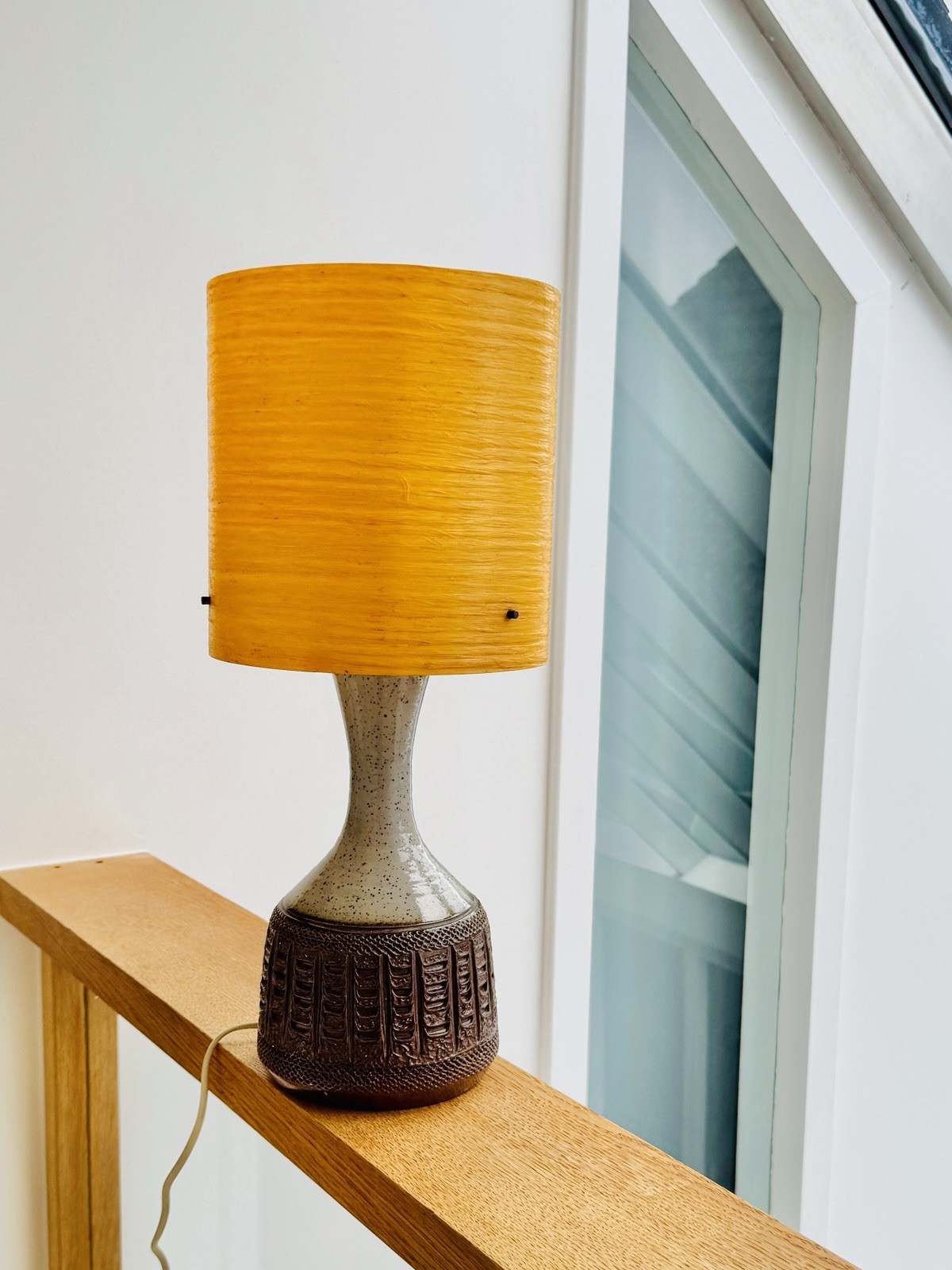 Mid-Century Brutalist Ceramic Table Lamp (shade not included)