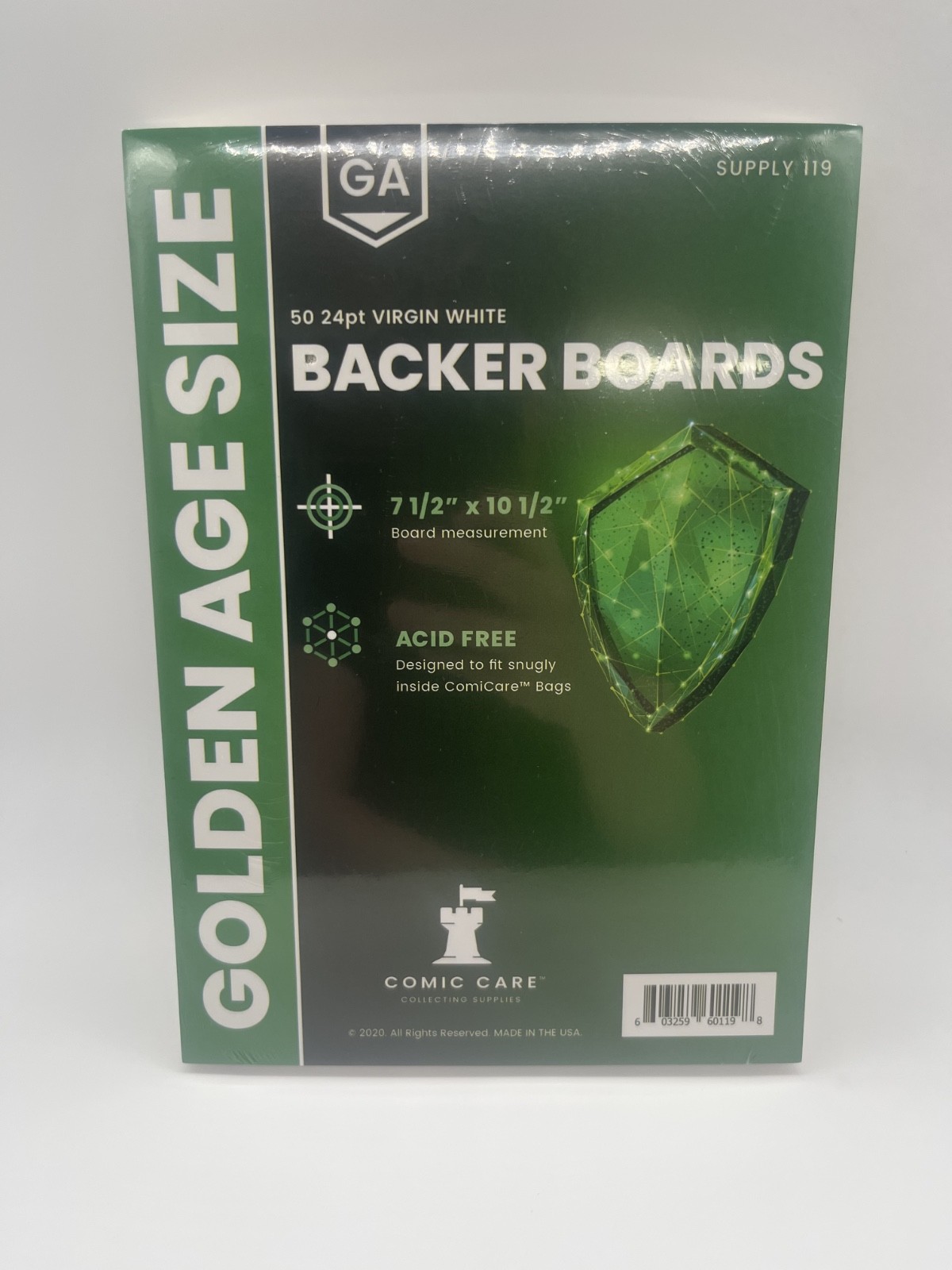 Comic Care Golden Age Size Backer Boards 50 ct 7 1/2″ X 10 1/2″ 24 pt Acid Free