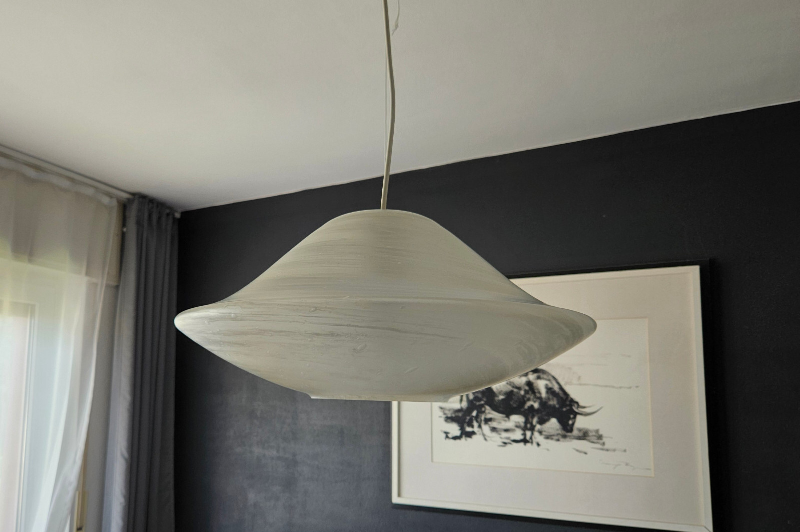 vintage peill putzler ufo lamp ceiling light 70s 80s glass glass