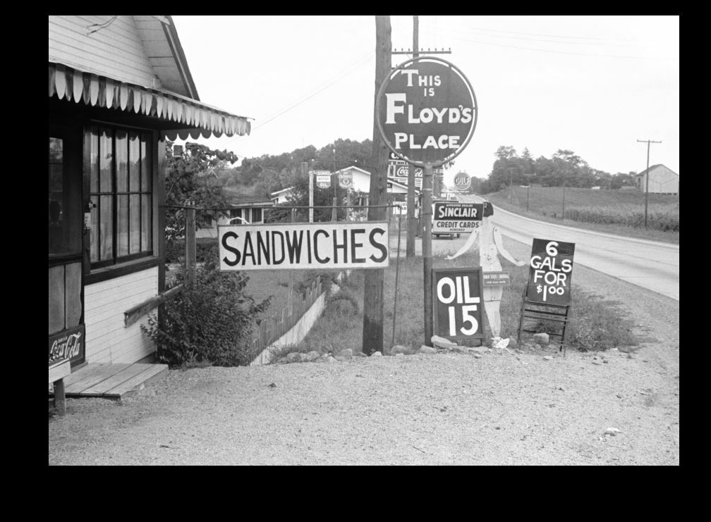 1938 Sinclair Gas Station PHOTO Vintage Service Pump OHIO Floyds Place Oil Gas
