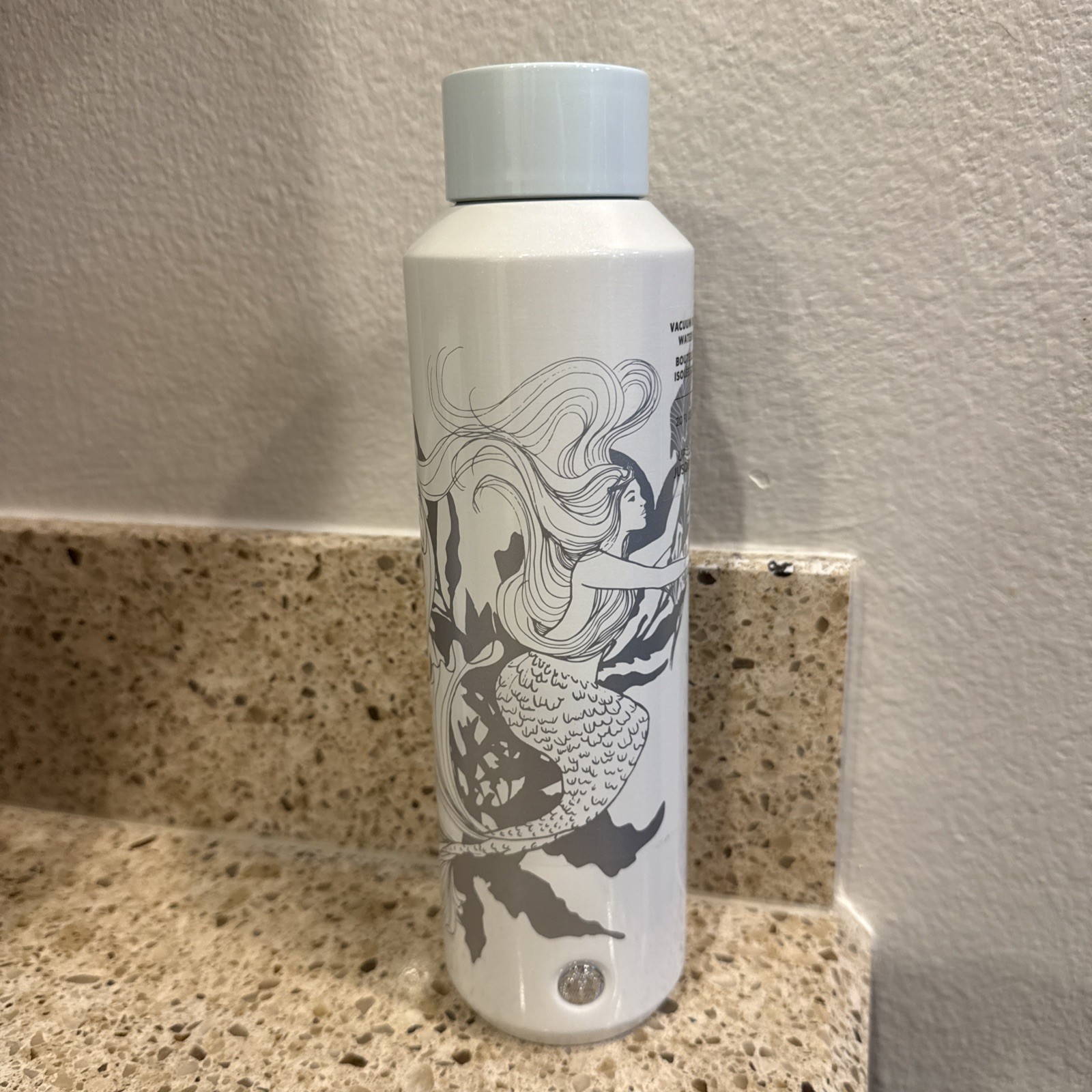 Starbucks 2022 Gray Siren Mermaid Vacuum Insulated Water Bottle 20oz 591mL