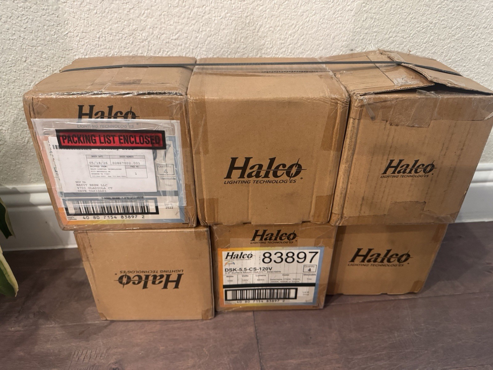 5.5″ Surface Mount LED Disk Lights (Lot of 24) New Indoor & Outdoor Halco