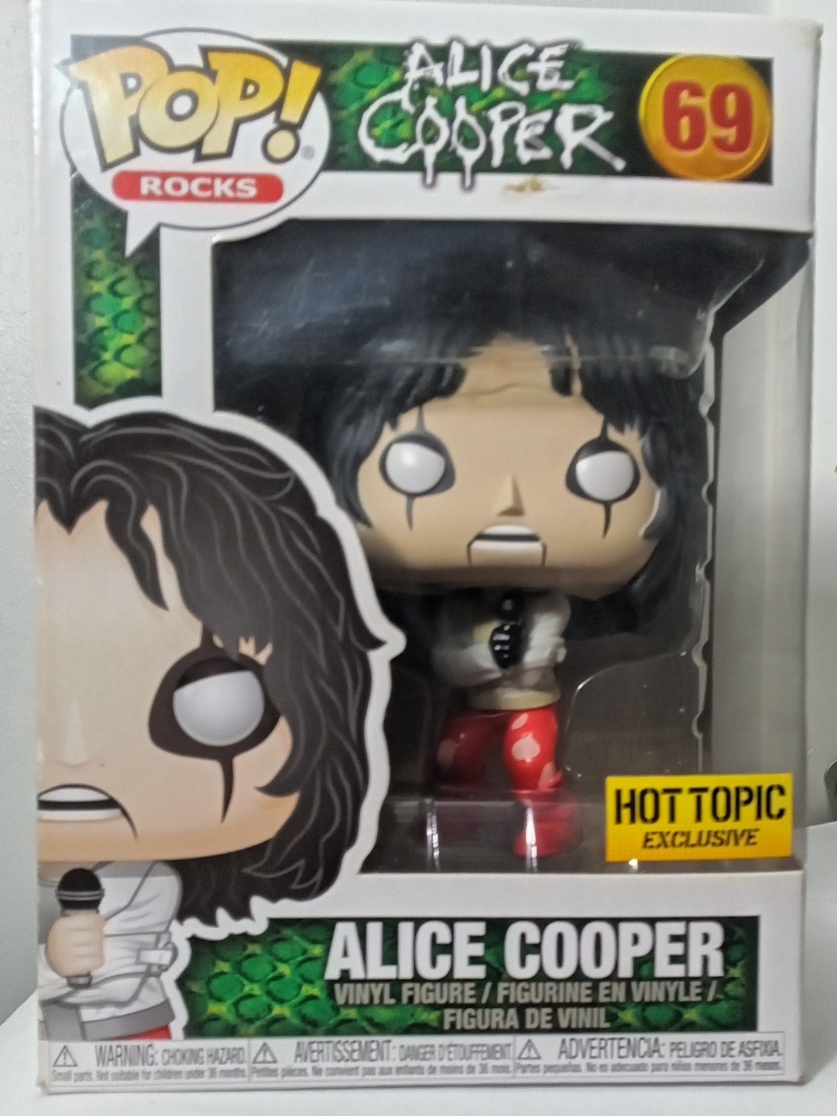 Funko Pop Alice Cooper #69 Hot Topic Exclusive Box not perfect see pics