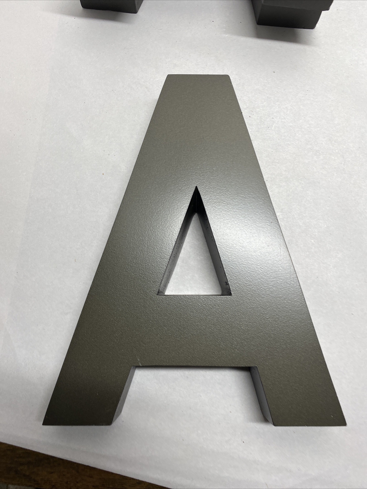 10 Inches Tall Cast Aluminum Metal Letter “A” Industrial Alphabet Sign
