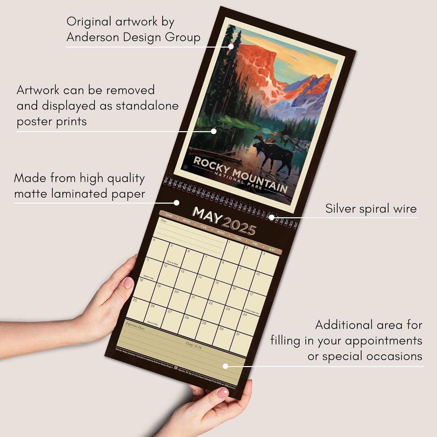 Americanflat 2025 Wall Calendar – Scenic National 10×13, Park