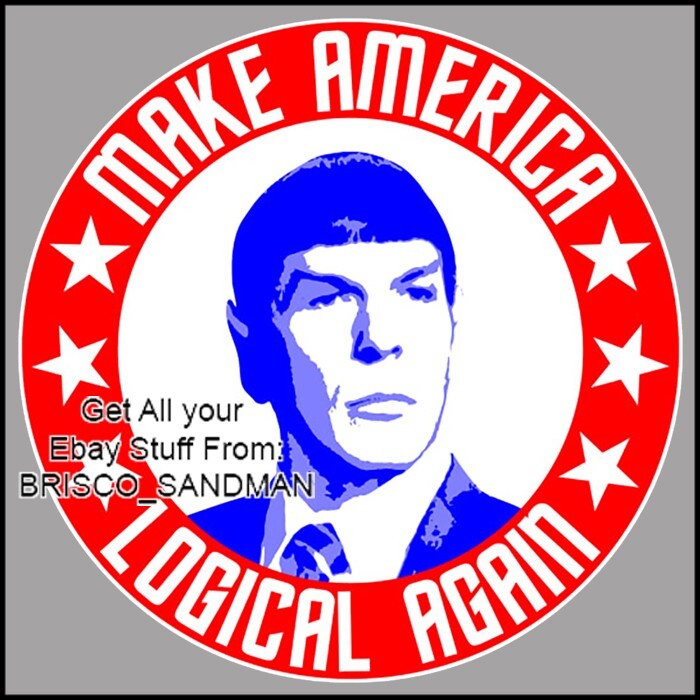 Fridge Fun Refrigerator Magnet Star Trek TOS Spock “MAKE AMERICA LOGICAL AGAIN”