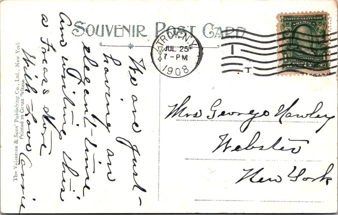 Troy, NY, Burden Falls, Postcard, 1908 #4482