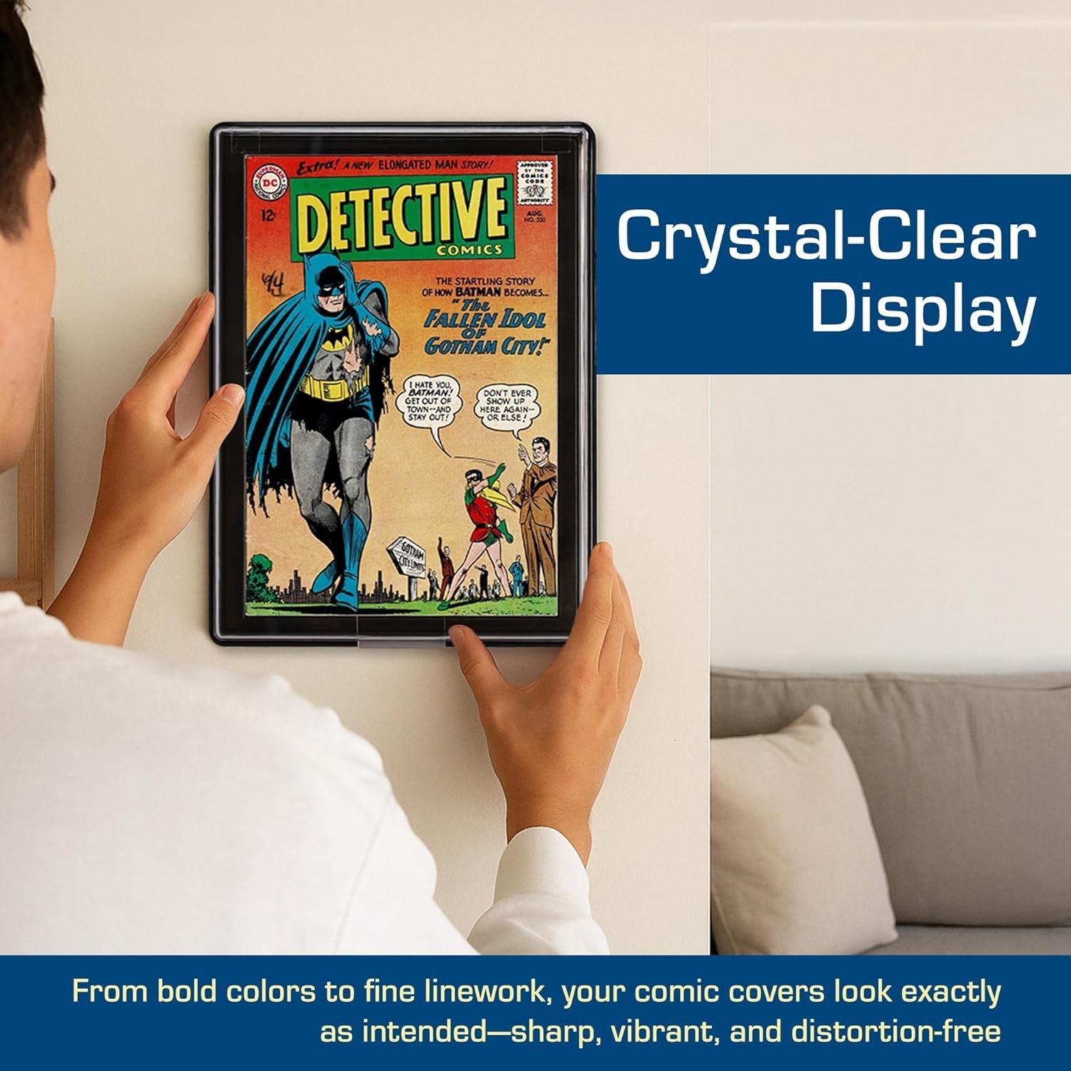 Wall-Mounted Comic Book Frame – Easy Access, Secure Display 1 Pack