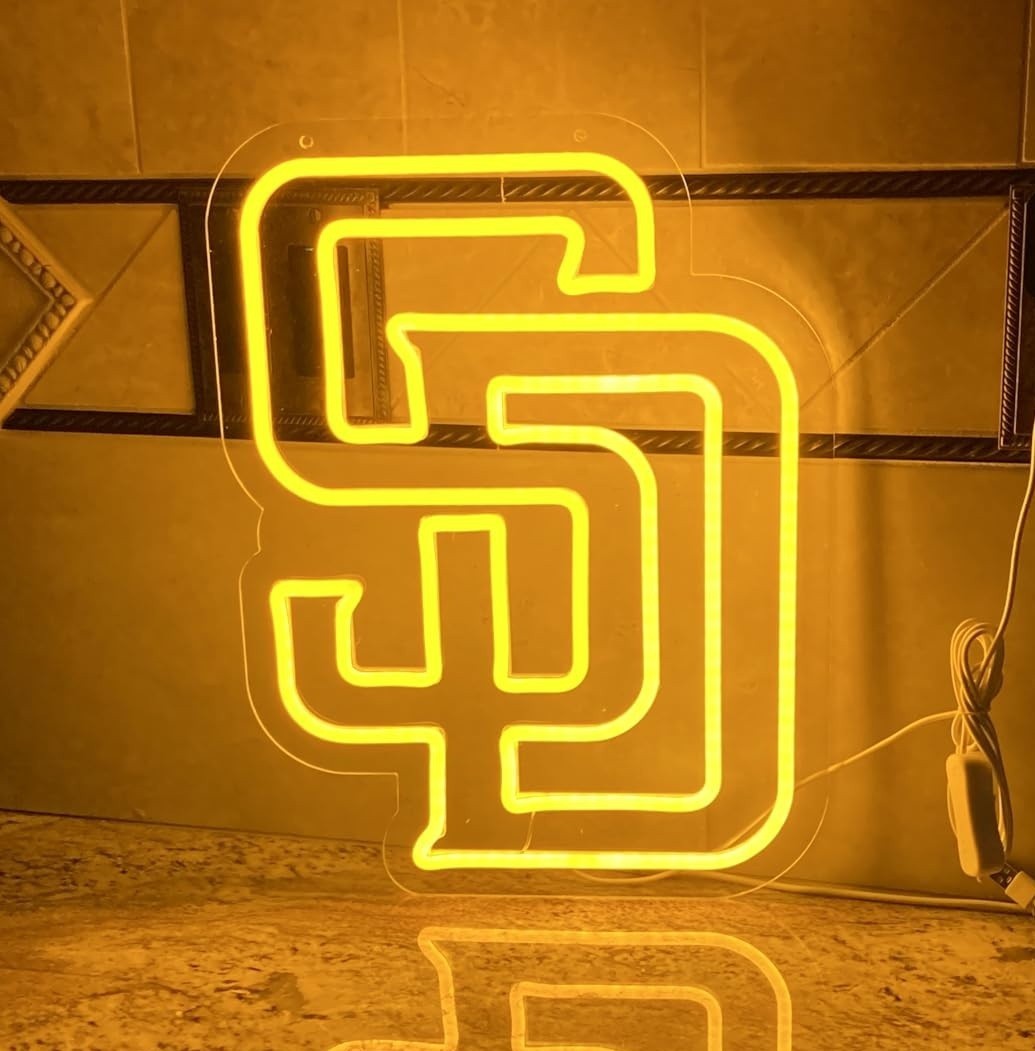 16″x12″ San Diego Padres Baseball LED Neon Sign With Dimmer USB Powered Light