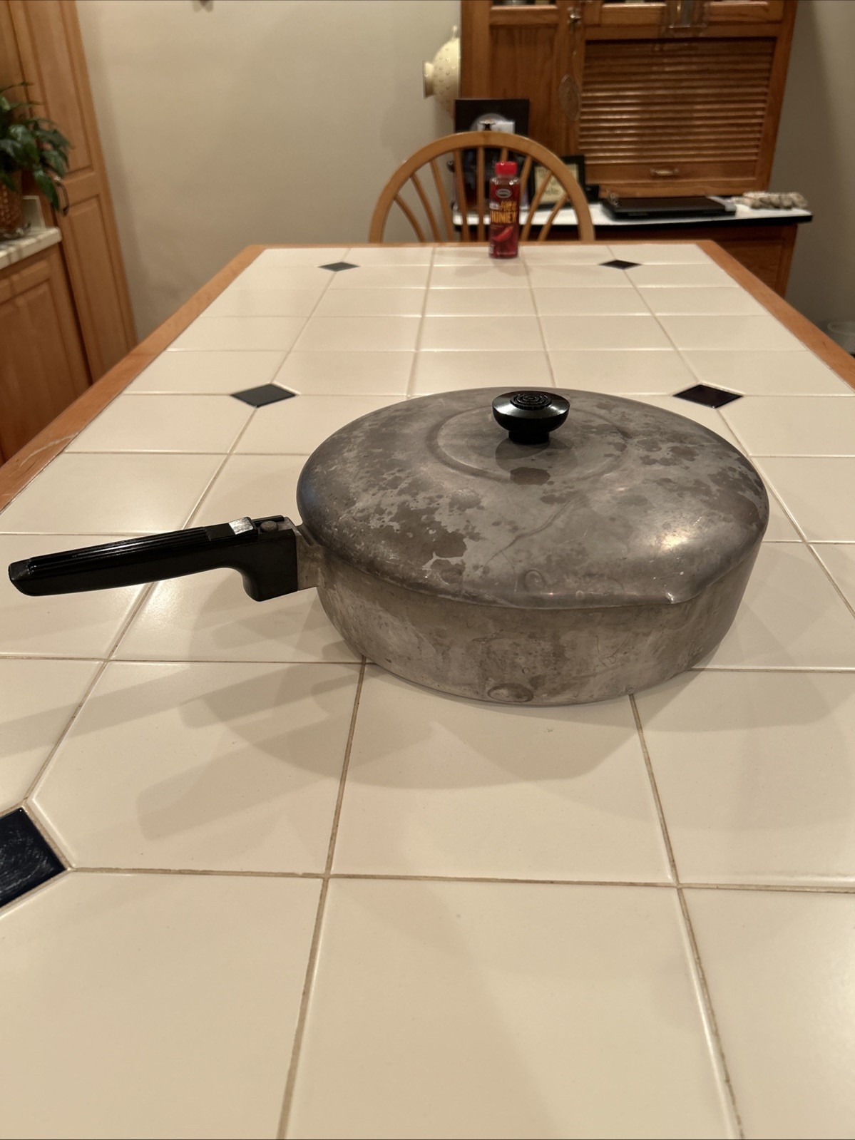 Vintage Magnalite GHC #4570 11.25″×3” Frying Pan Skillet W Matching Lid Chicken