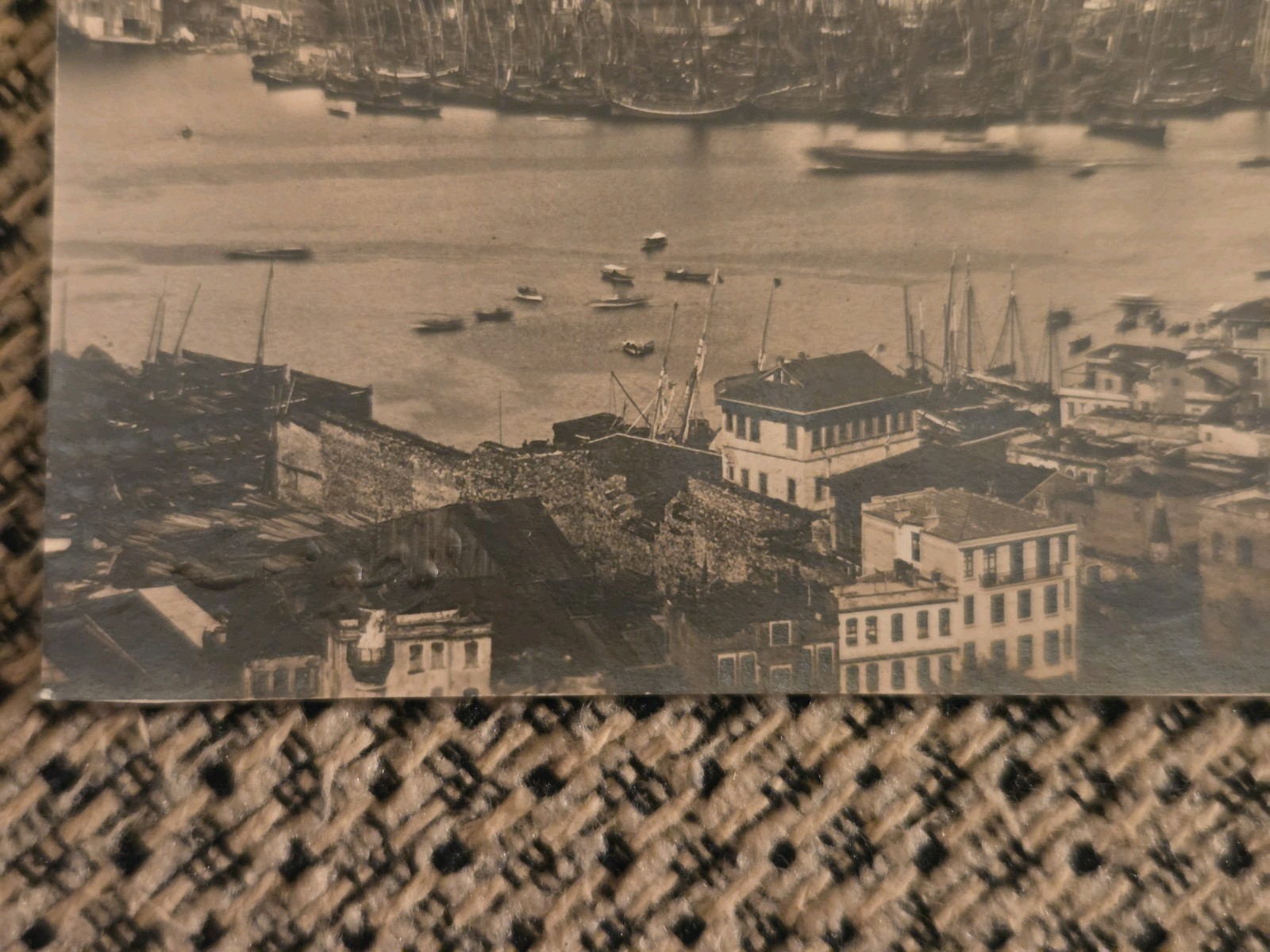 Rppc,Istanbul, Turkiye,early 1900s,Golden Horne,Galata Tower,bridge to the right