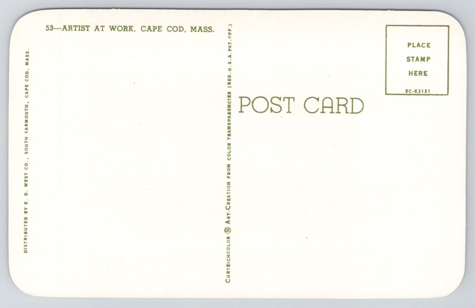 Vintage Cape Cod Artist at Work Postcard South Yarmouth MA Chrome Teich
