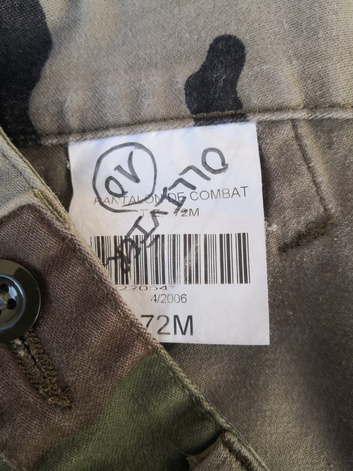 Treillis de combat F2 cam CE – Taille 36 civile française ( 72-M)