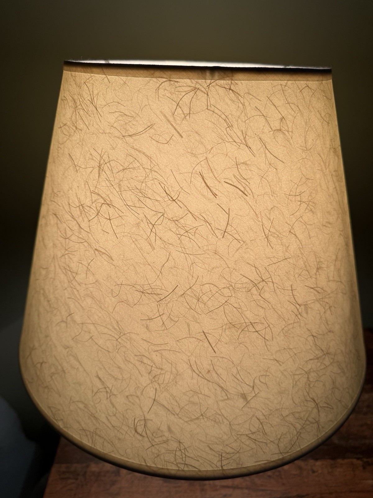 Vintage Ivory Fiberglass Parchment Paper Lamp Shade 11”x14.75”MCM