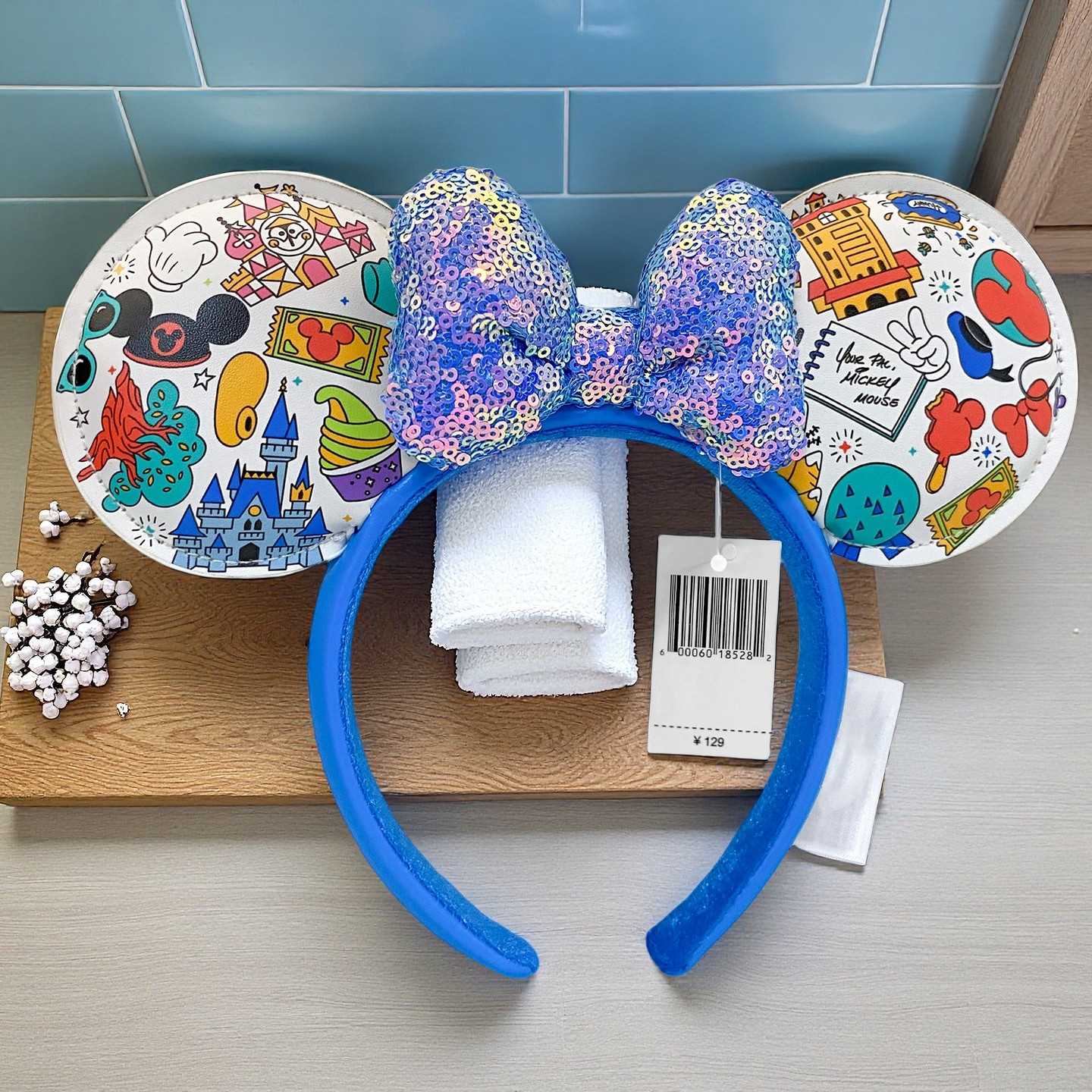 Disney Parks Play in the Park Sequin Bow Minnie Mouse Ears Castle Headband 💖