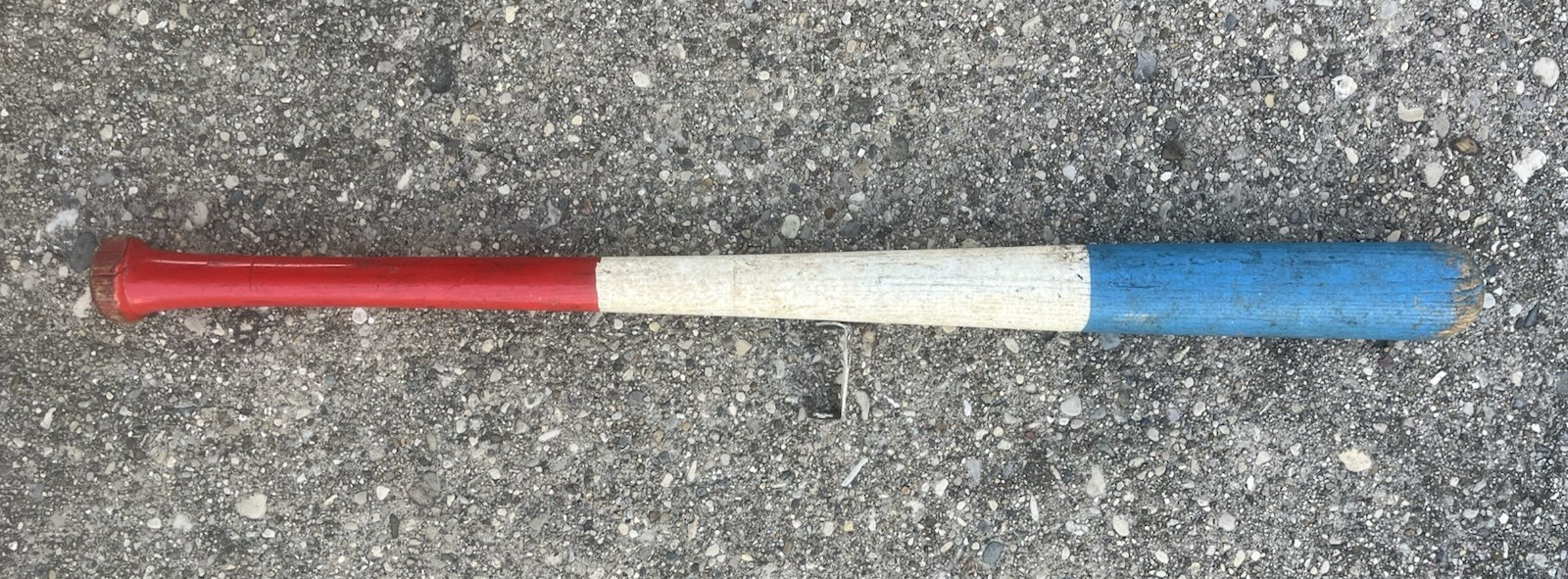 Antique Baseball Bat Sign Americana Patriotic 1960s Wall Hanger Red White Blue