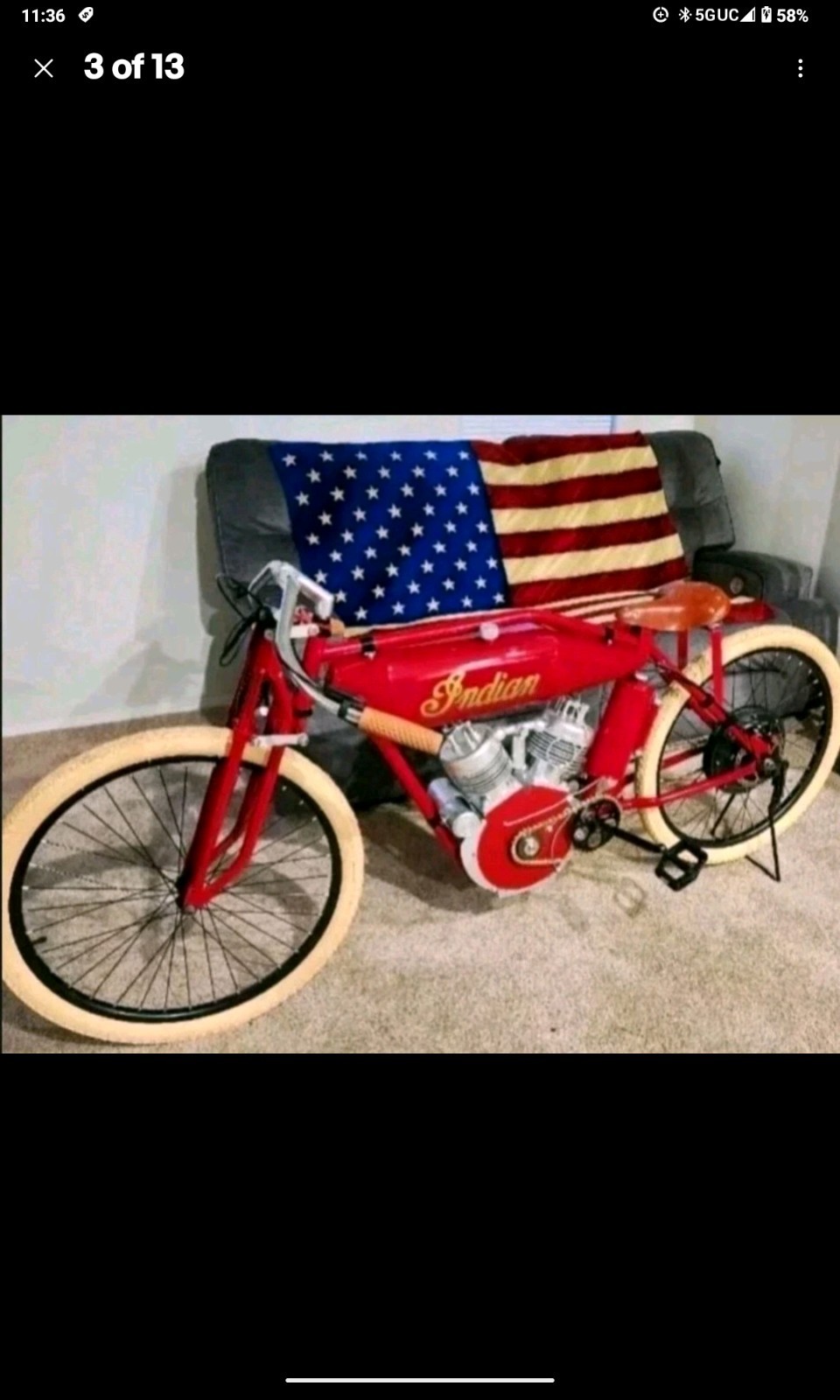 ENGINE ONLY* decorative full scale board track racer Indian Motor Hand crafted