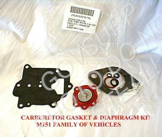 CARBURETOR GASKET KIT FOR M151 M151A1 M151A2 MUTT W/ZENITH CARB 2910-01-029-2796