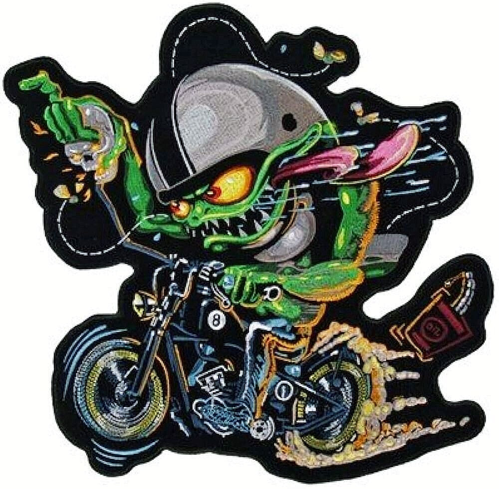 Bobber Monster Embroidered Jacket Vest Back PATCH (11.0 X 12.0 inch iron Sew )